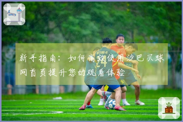 新手指南：如何高效使用沙巴买球网首页提升您的观看体验